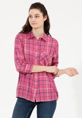 Kadın Pembe Uzun Kollu Gömlek - 50262228007