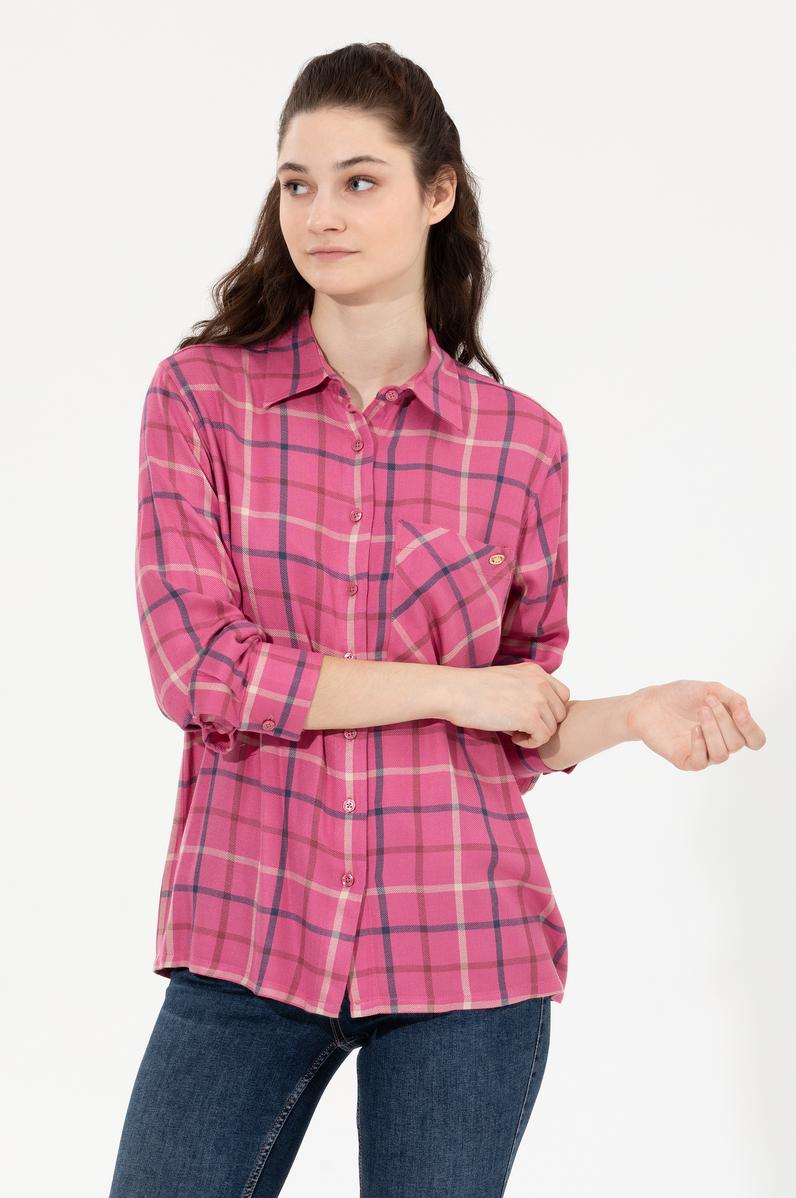 Kadın Pembe Uzun Kollu Gömlek