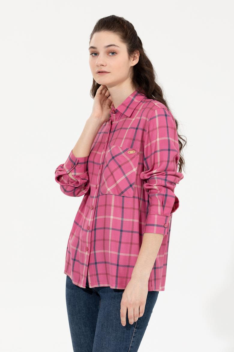 Kadın Pembe Uzun Kollu Gömlek - 50262228007