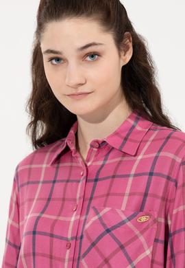 Kadın Pembe Uzun Kollu Gömlek - 50262228007