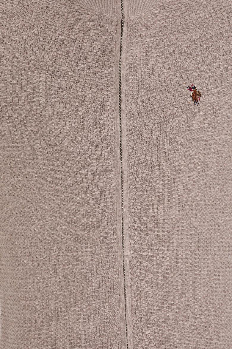 Erkek Vizon Melanj Basic Triko Hırka - 50262419018