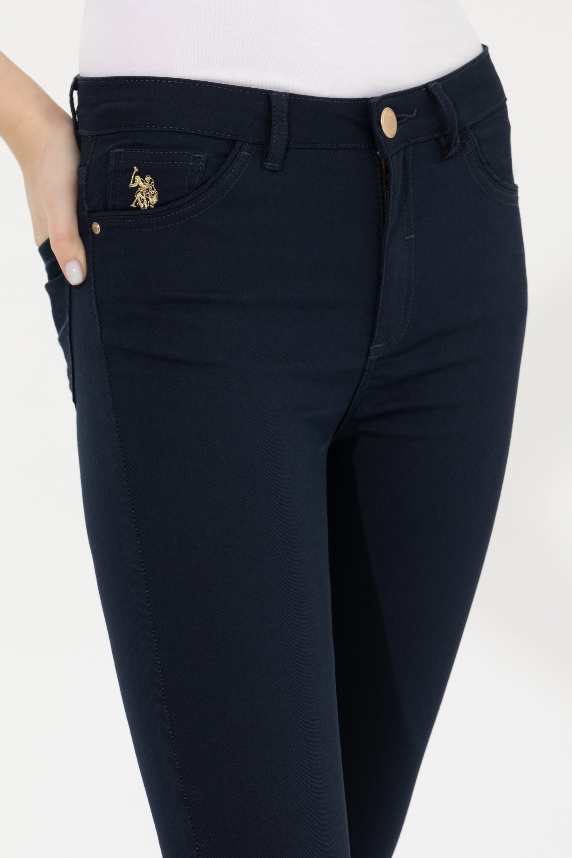 Kadın Lacivert Toothpick Fit Pantolon - Image 5