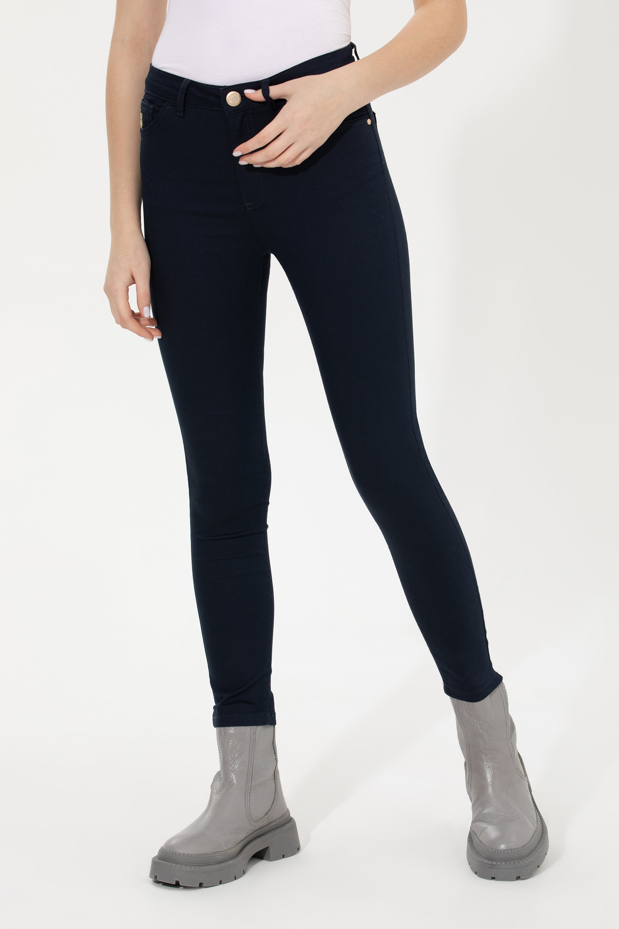 Kadın Lacivert Toothpick Fit Pantolon - Image 2