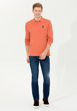 Erkek Kiremit Polo Yaka Basic Sweatshirt - 50263111010
