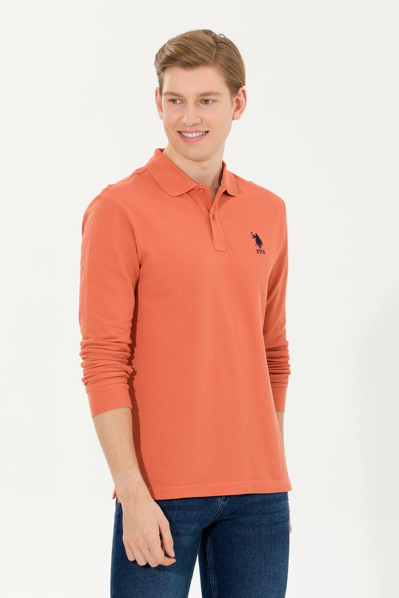 Erkek Kiremit Polo Yaka Basic Sweatshirt - 50263111010