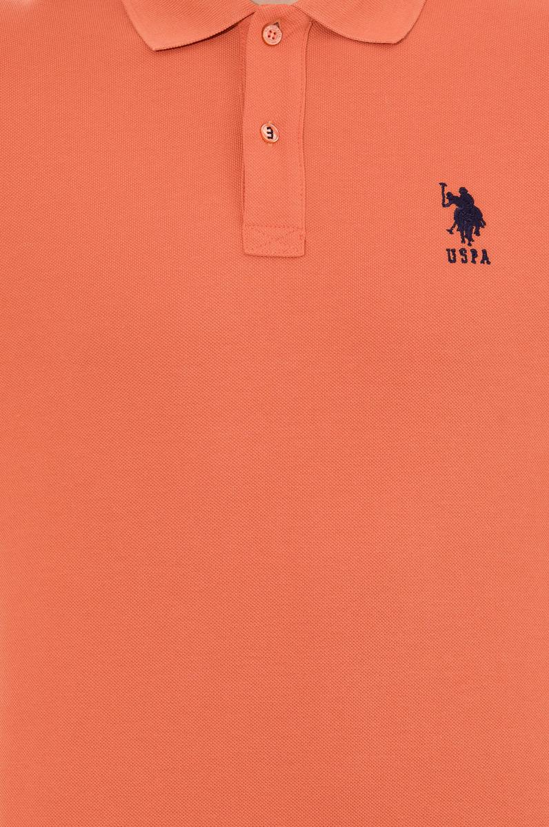 Erkek Kiremit Polo Yaka Basic Sweatshirt