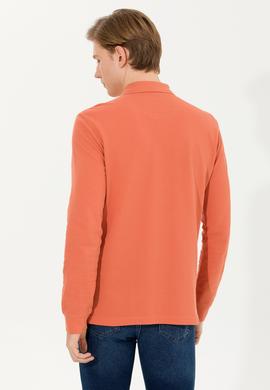 Erkek Kiremit Polo Yaka Basic Sweatshirt - 50263111010