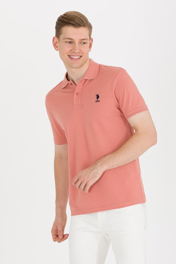 Erkek Pudra Basic Polo Yaka Tişört