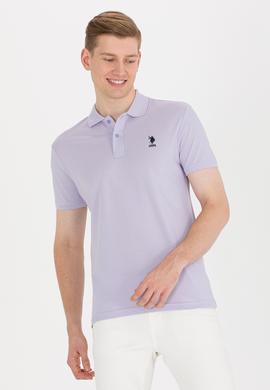 Erkek Lila Basic Polo Yaka Tişört - 50264891059