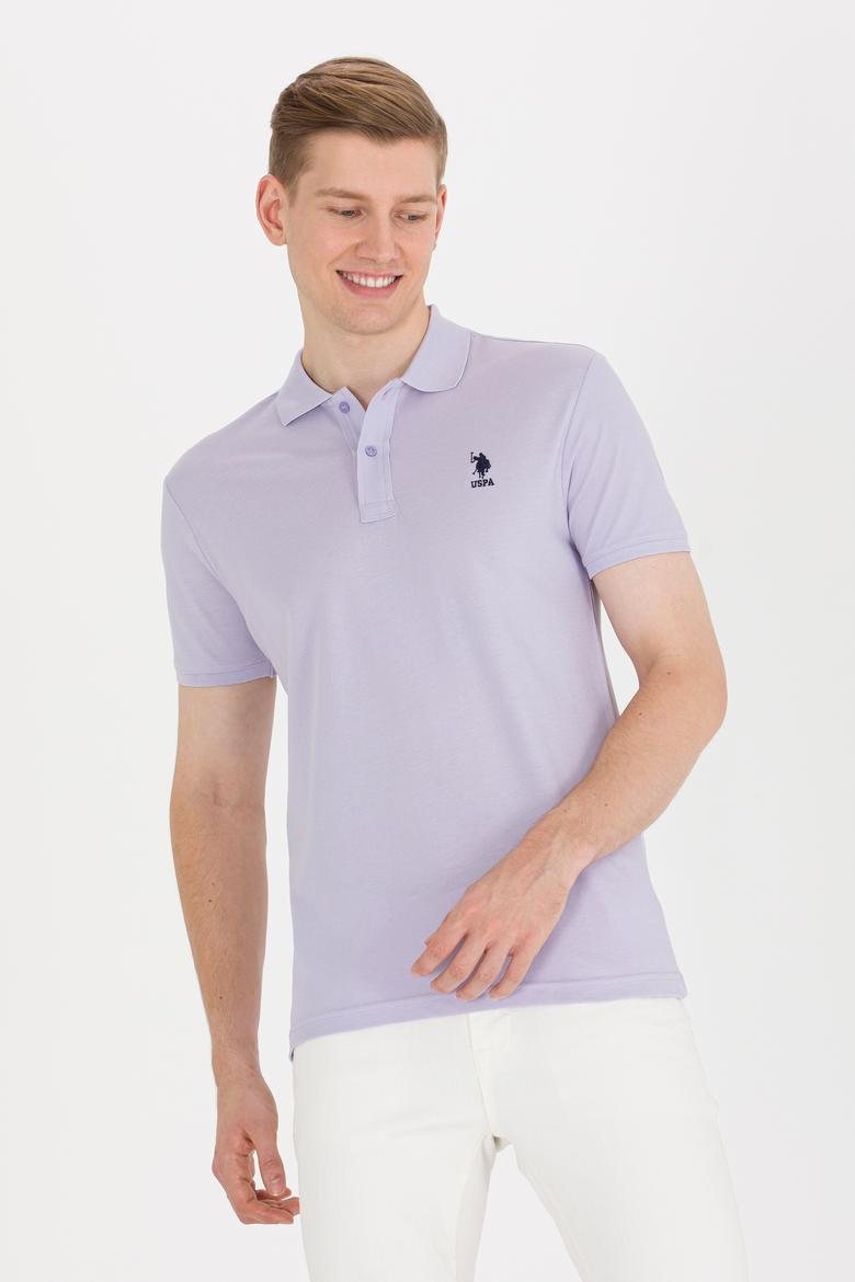Erkek Lila Basic Polo Yaka Tişört