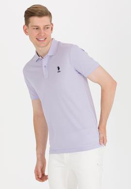 Erkek Lila Basic Polo Yaka Tişört - 50264891059