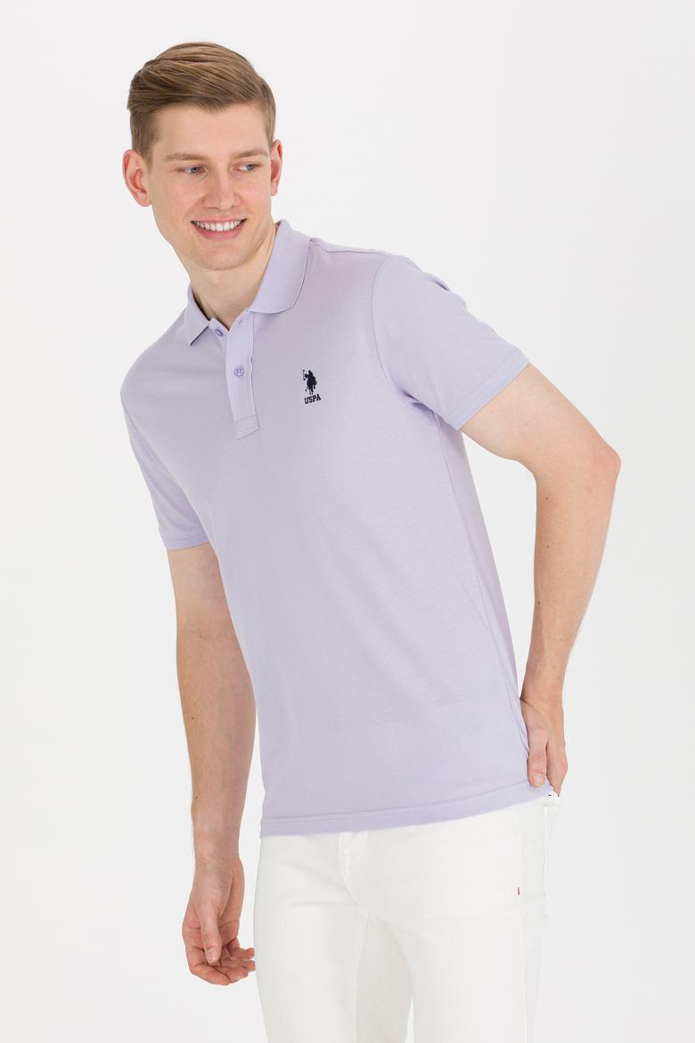 Erkek Lila Basic Polo Yaka Tişört - 50264891059