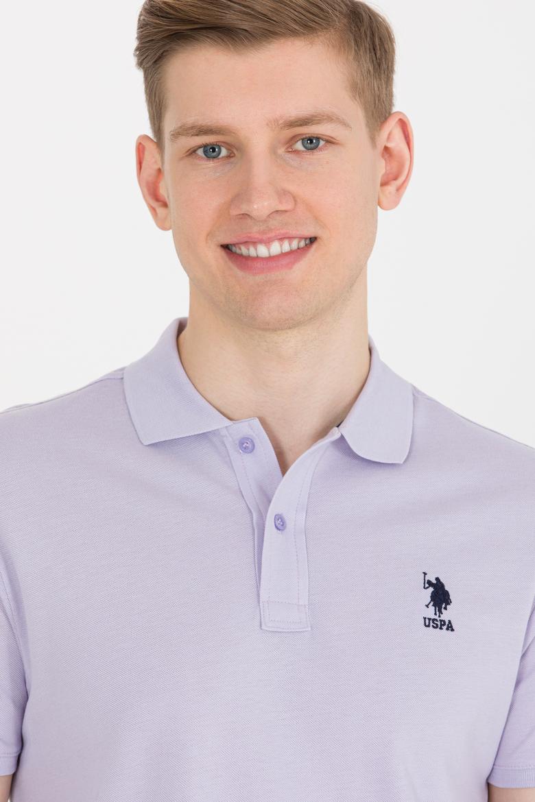 Erkek Lila Basic Polo Yaka Tişört - 50264891059