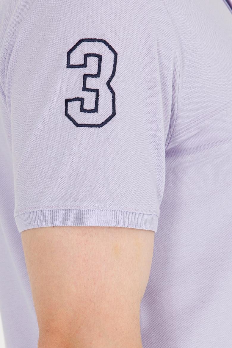 Erkek Lila Basic Polo Yaka Tişört - 50264891059