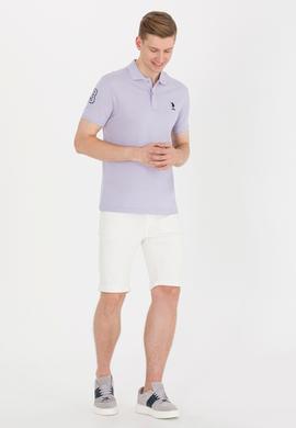 Erkek Lila Basic Polo Yaka Tişört - 50264891059