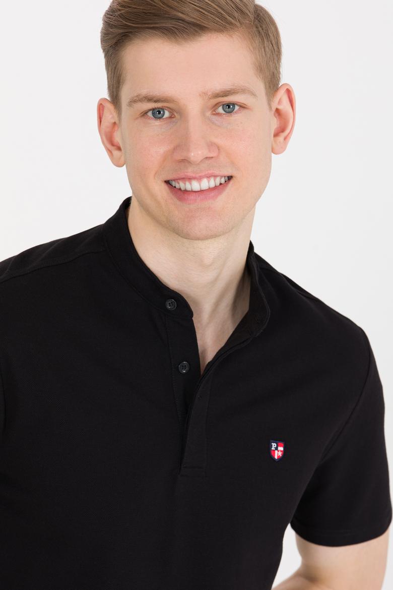 Erkek Siyah Hakim Yaka Tişört - 50264907039