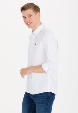 Erkek Beyaz Uzun Kollu Basic Gömlek - 50265664009