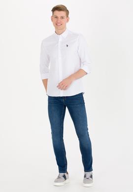 Erkek Beyaz Uzun Kollu Basic Gömlek - 50265664009