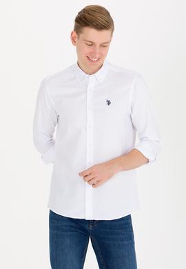 Erkek Beyaz Uzun Kollu Basic Gömlek - 50265664009