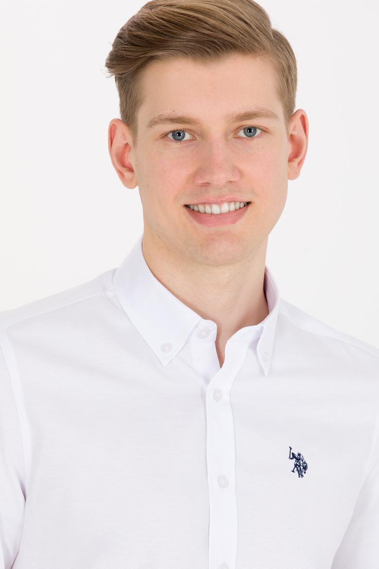 Erkek Beyaz Uzun Kollu Basic Gömlek - 50265664009