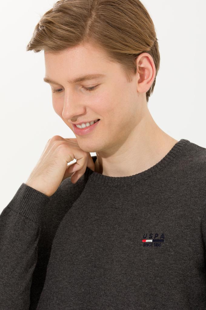 Erkek Antrasit Melanj Bisiklet Yaka Triko Kazak