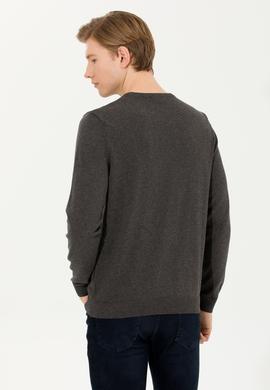 Erkek Antrasit Melanj Bisiklet Yaka Triko Kazak - 50268806006