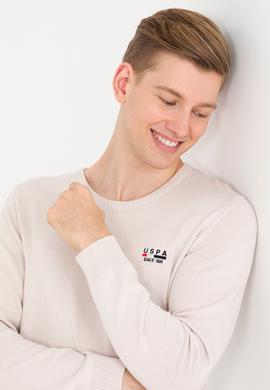 Erkek Krem Melanj Bisiklet Yaka Triko Kazak - 50268806017