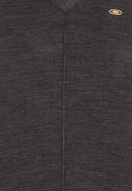 Kadın Antrasit Melanj V Yaka Kazak - 50260479011