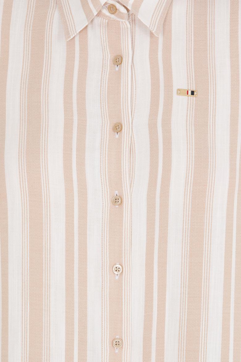 Kadın Bej Uzun Kollu Gömlek - 50262294012