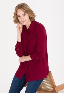Kadın Vişne Uzun Kollu Gömlek - 50262295022