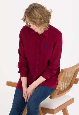 Kadın Vişne Uzun Kollu Gömlek - 50262295022