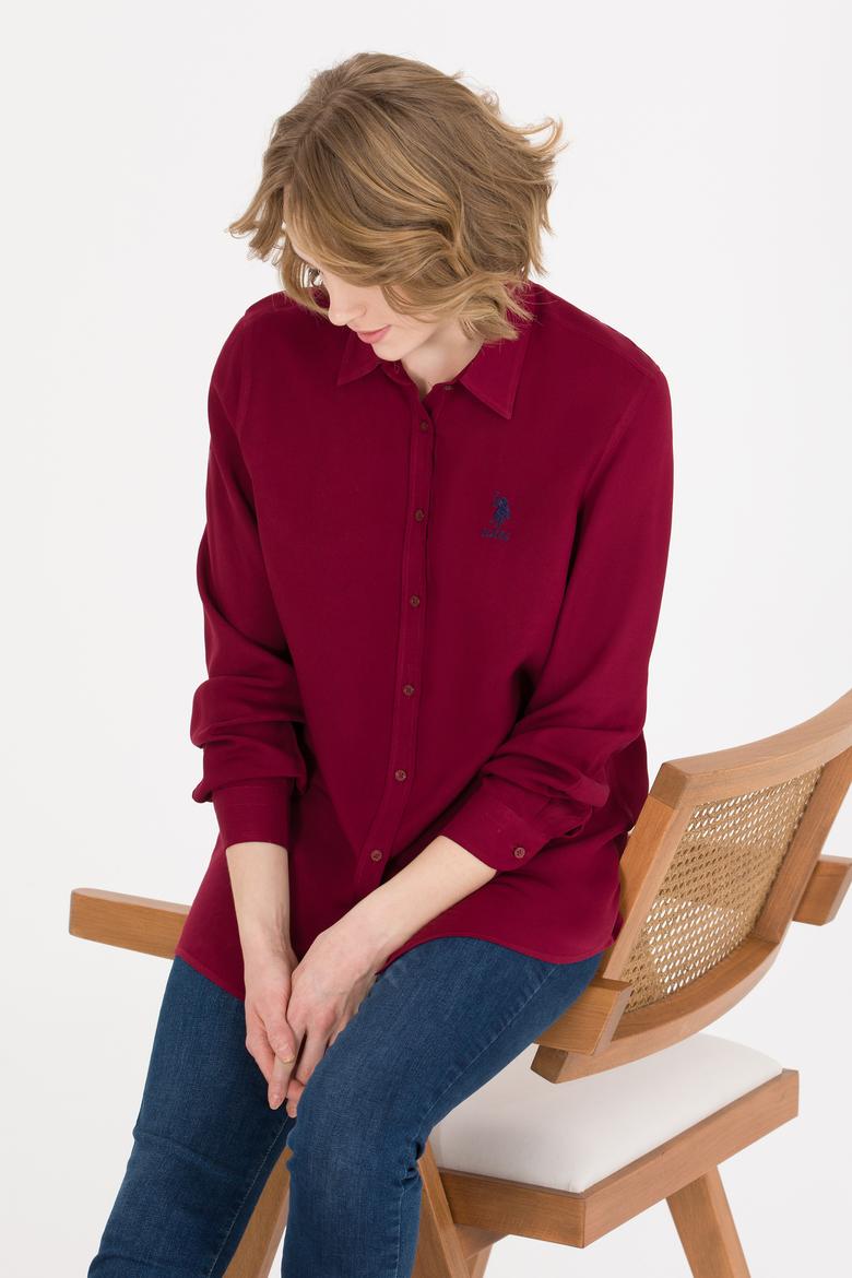 Kadın Vişne Uzun Kollu Gömlek - 50262295022