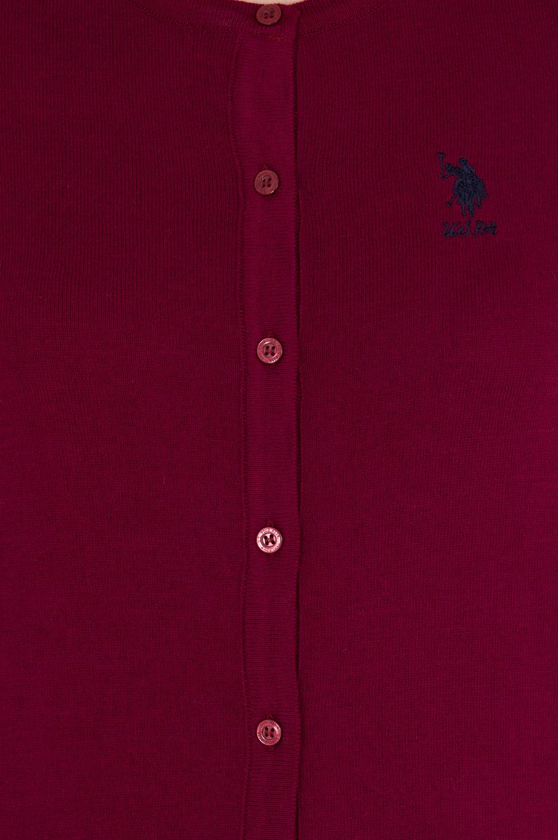 Kadın Bordo Basic Triko Hırka