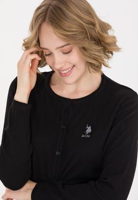 Kadın Siyah Basic Triko Hırka - 50257801036