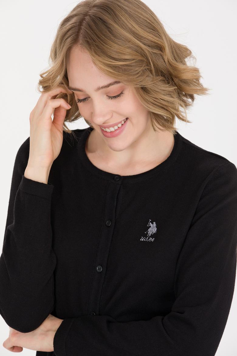 Kadın Siyah Basic Triko Hırka