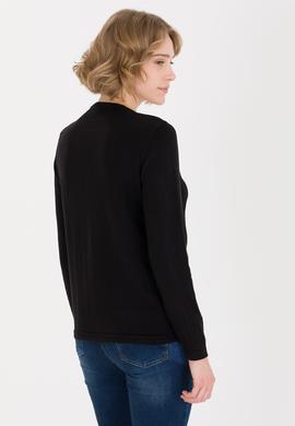 Kadın Siyah Basic Triko Hırka - 50257801036