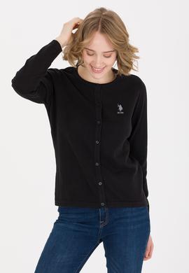 Kadın Siyah Basic Triko Hırka - 50257801036