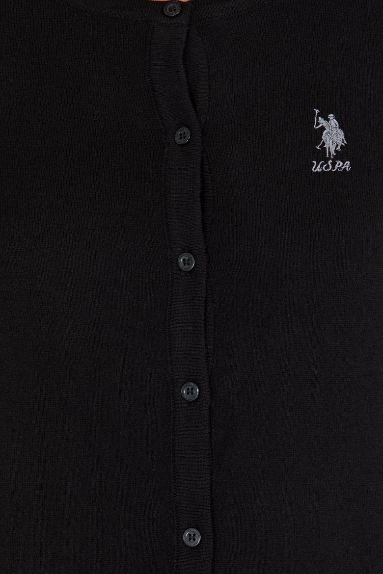 Kadın Siyah Basic Triko Hırka - 50257801036