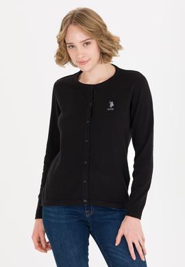 Kadın Siyah Basic Triko Hırka - 50257801036