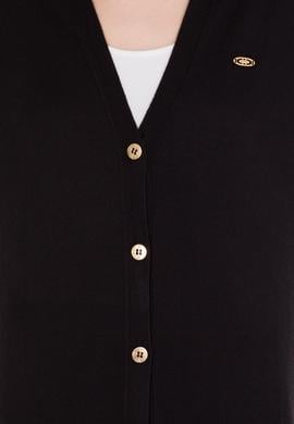 Kadın Siyah Basic Triko Hırka - 50257812020