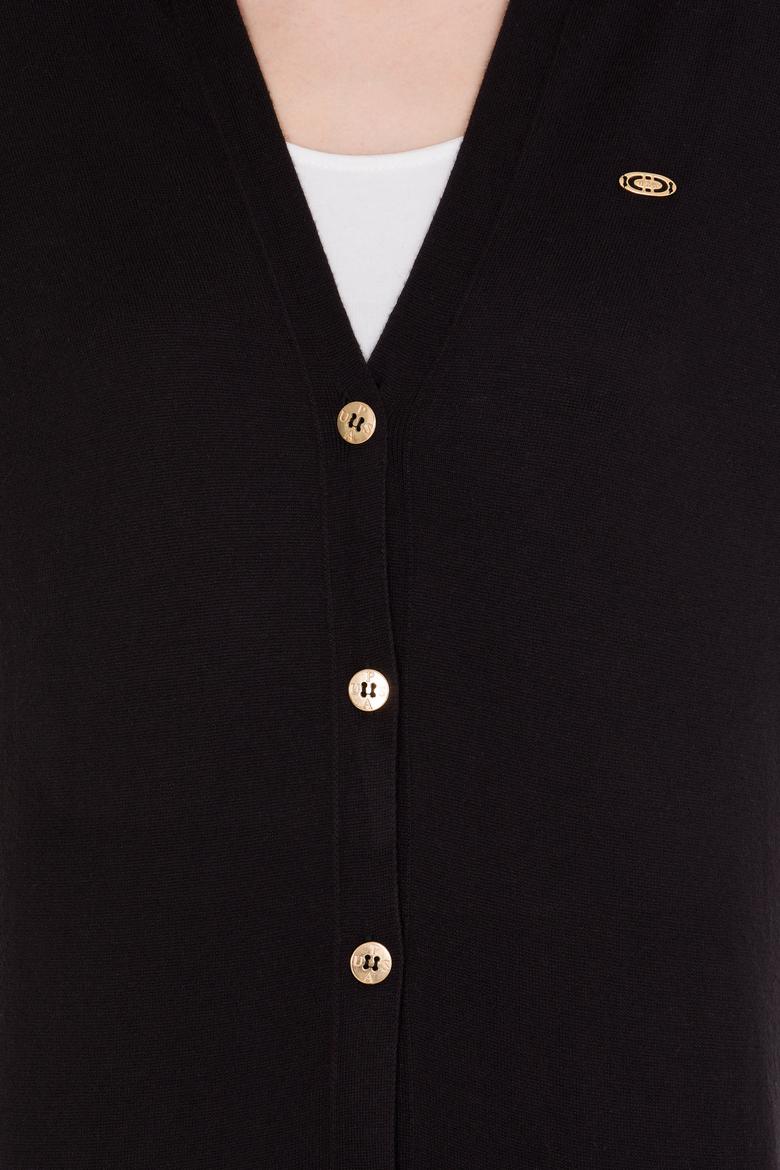 Kadın Siyah Basic Triko Hırka - 50257812020