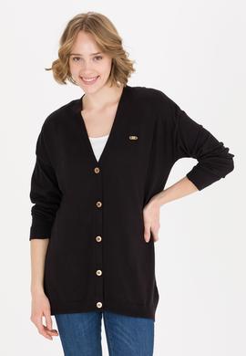 Kadın Siyah Basic Triko Hırka - 50257812020