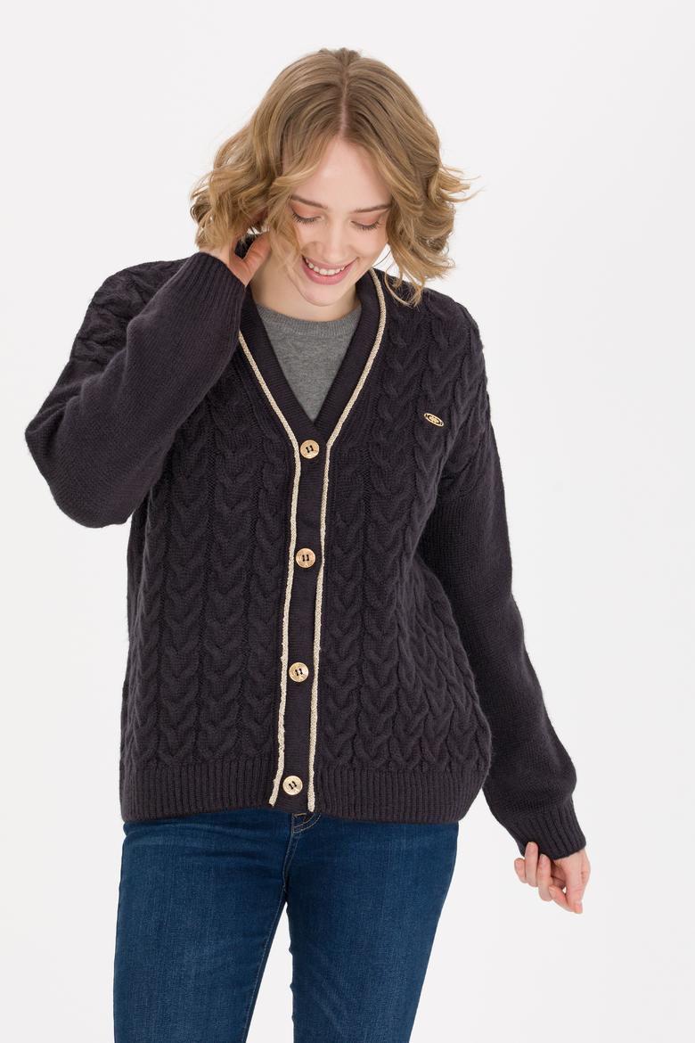 Kadın Lacivert Triko Hırka - 50260581007