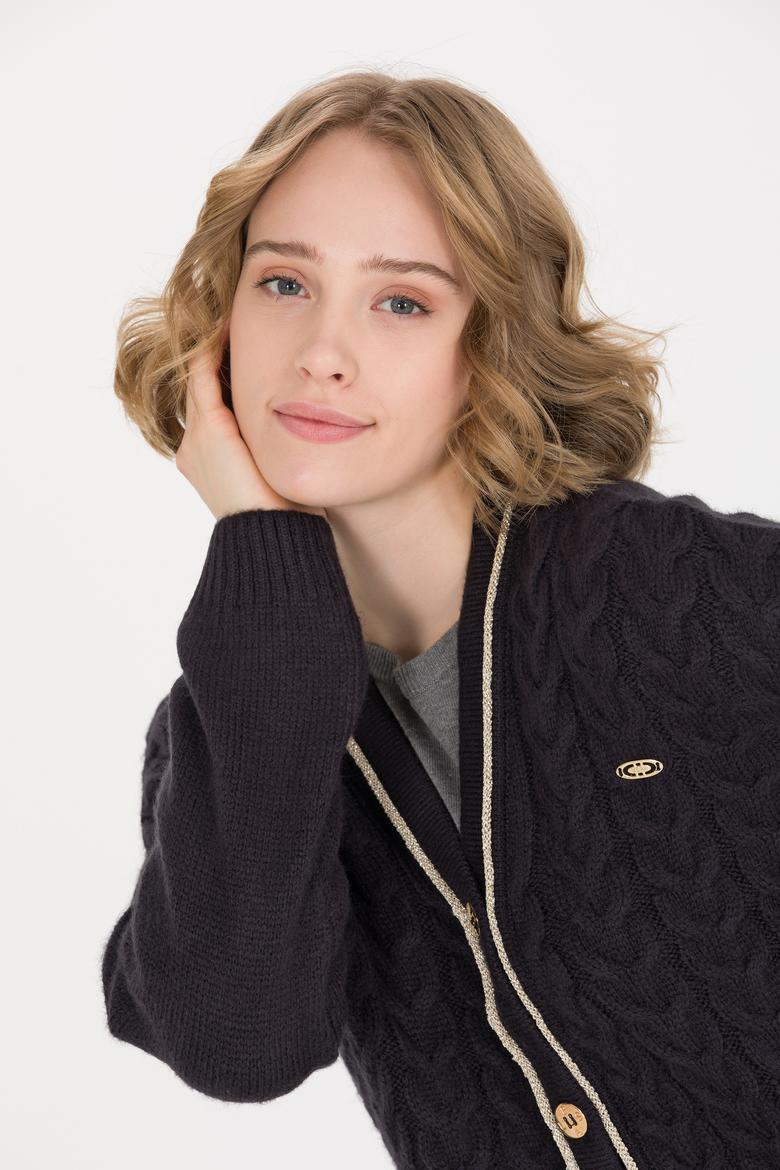 Kadın Lacivert Triko Hırka