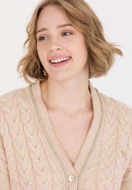 Kadın Taş Melanj Triko Hırka - 50260581009