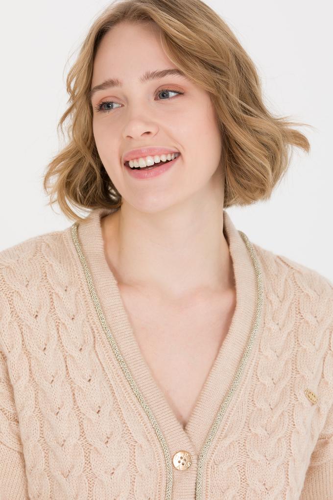 Kadın Taş Melanj Triko Hırka