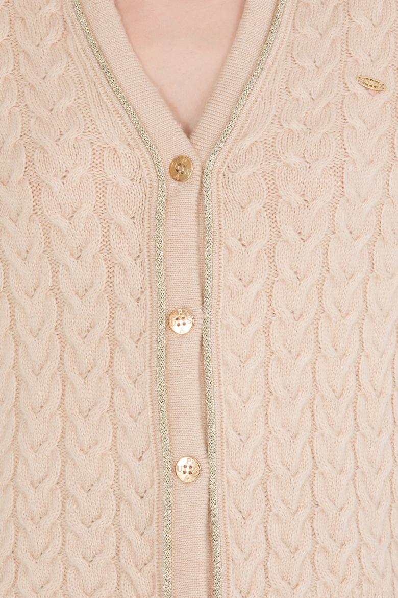 Kadın Taş Melanj Triko Hırka - 50260581009