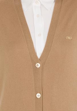 Kadın Camel Melanj Basic Triko Hırka - 50257812043