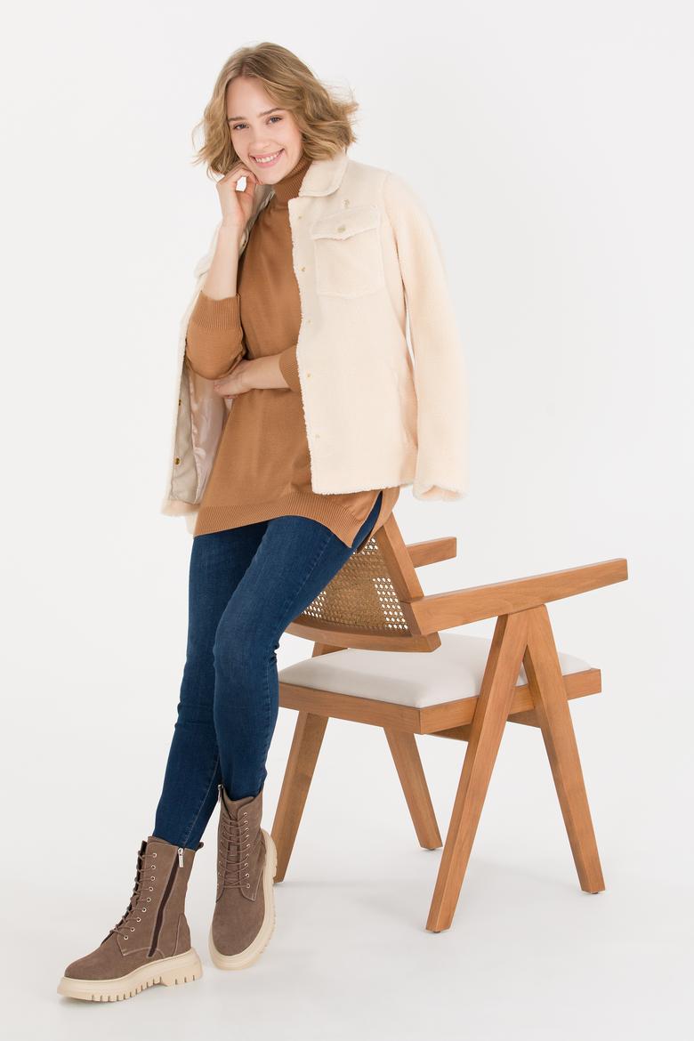 Kadın Camel Balıkçı Yaka Kazak - 50258080006