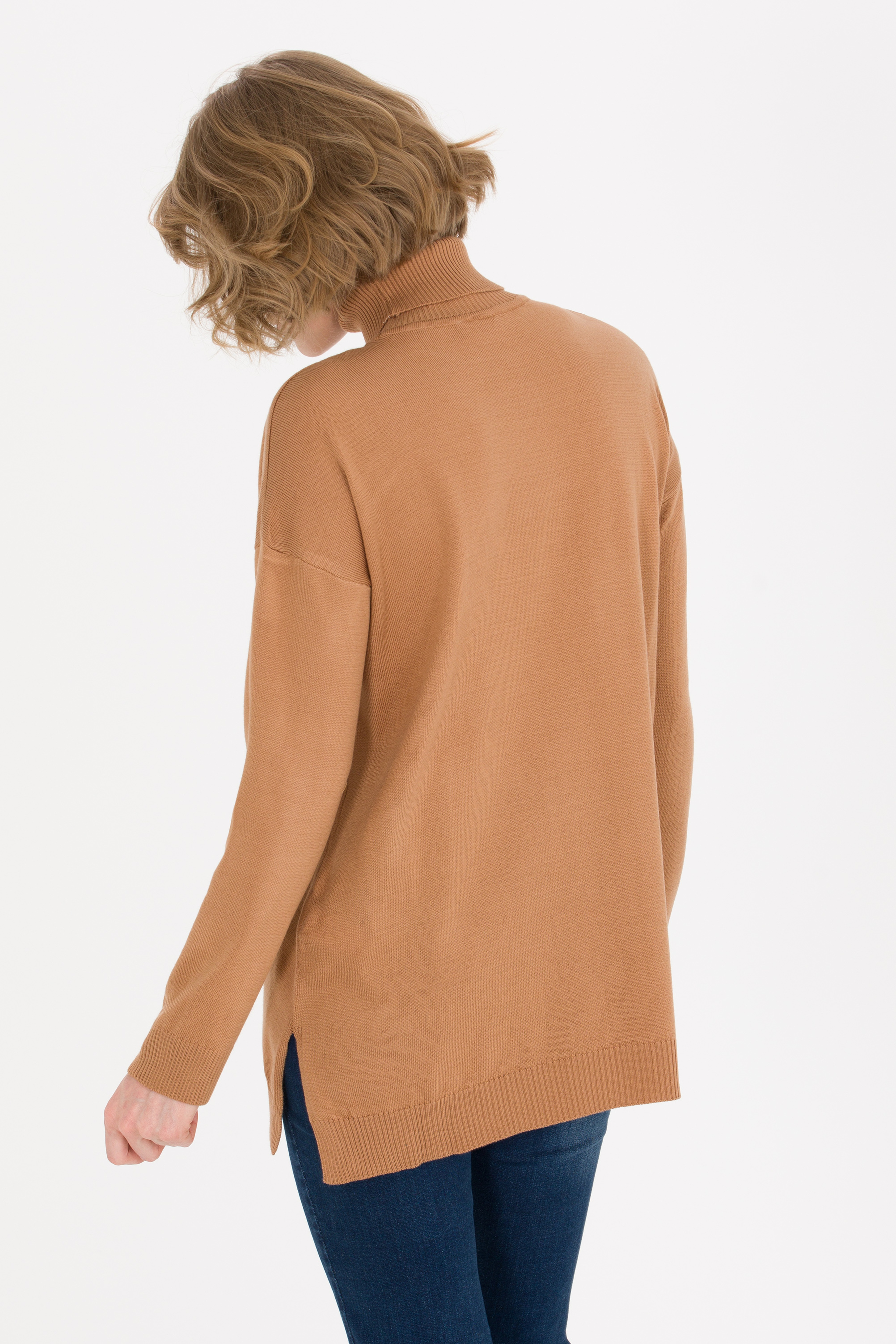Kadın Camel Balıkçı Yaka Kazak - Image 5